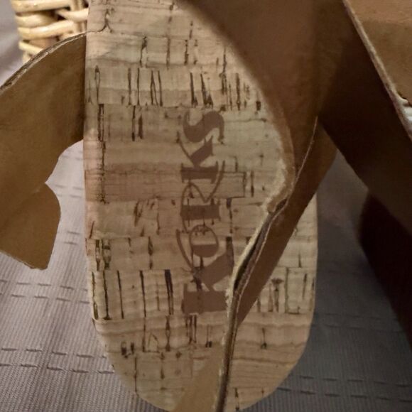 Korks Kork Ease Naomi Platform Sandals Size‎ 9M Studded Slingback Block Heel Tan - Picture 4 of 11